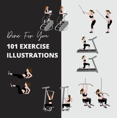 101 Exercise Illustrations, Workout clipart, Exercise Clipart