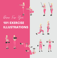 2d exercise illustrations in PNG format
