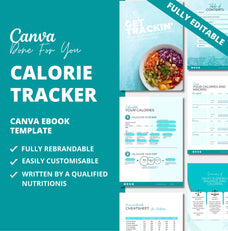 30-day Calorie tracker, PLR Digital Product, Canva eBook Template