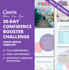 30-day Confidence Booster Challenge, PLR Digital Product, Canva eBook Template