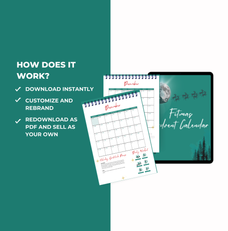 INstructins on how to access the Fitmas Advent Calendar, PLR Digital Product, Canva eBook Template