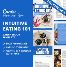 Intuitive Eating 101, PLR Digital Product, Canva eBook Template