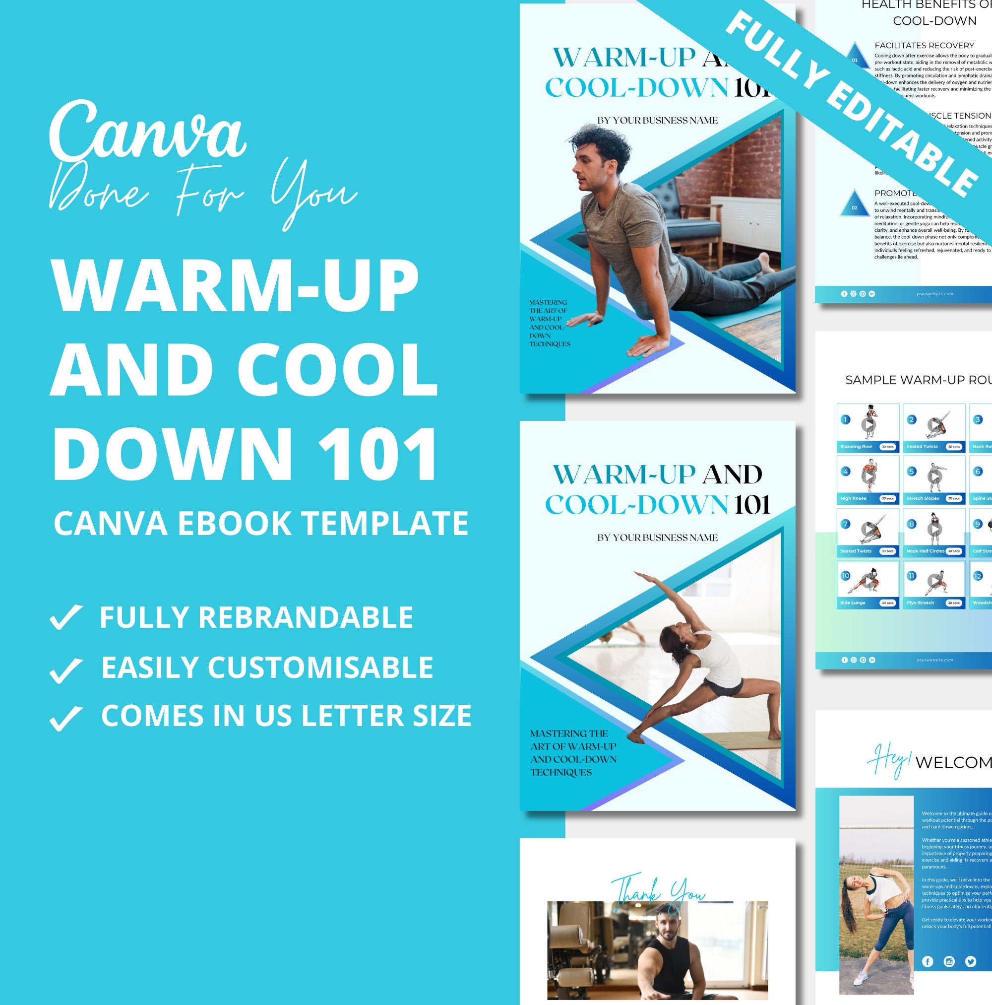 Warm-Up and Cool-Down 101, PLR Digital Product, Canva eBook Template