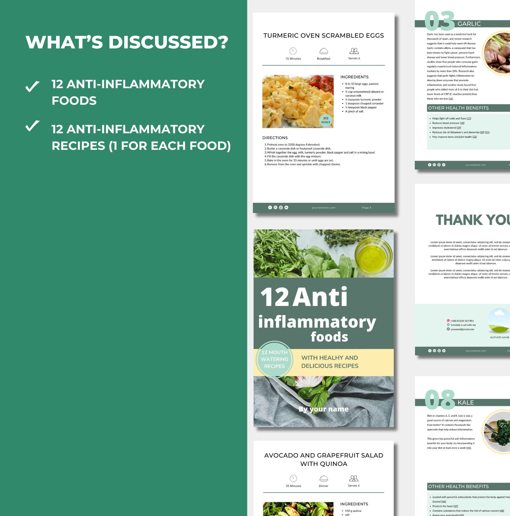 chapters included in 12 anti-inflammatory PLR digital Product 
