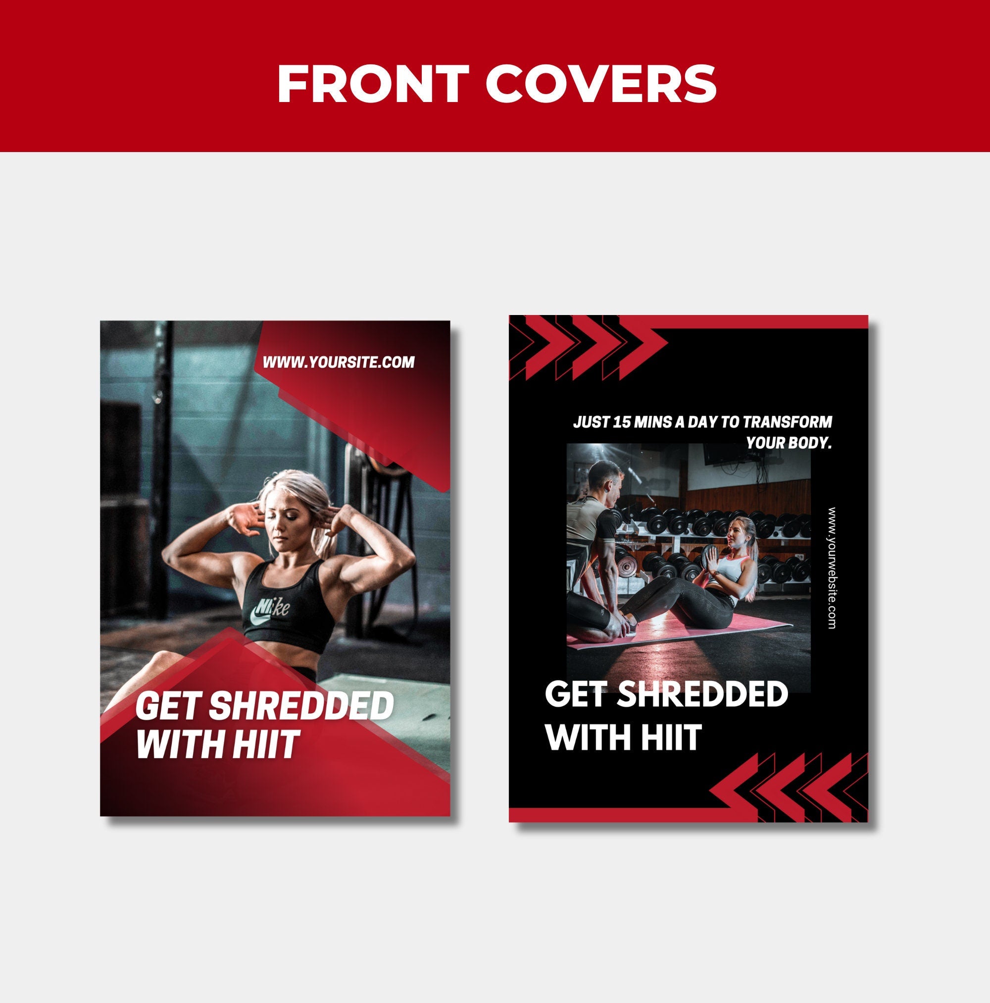 front cover page designs included with this canva eBook template, plr digital product