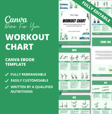 Green Workout Chart, PLR Digital Product, Canva eBook Template