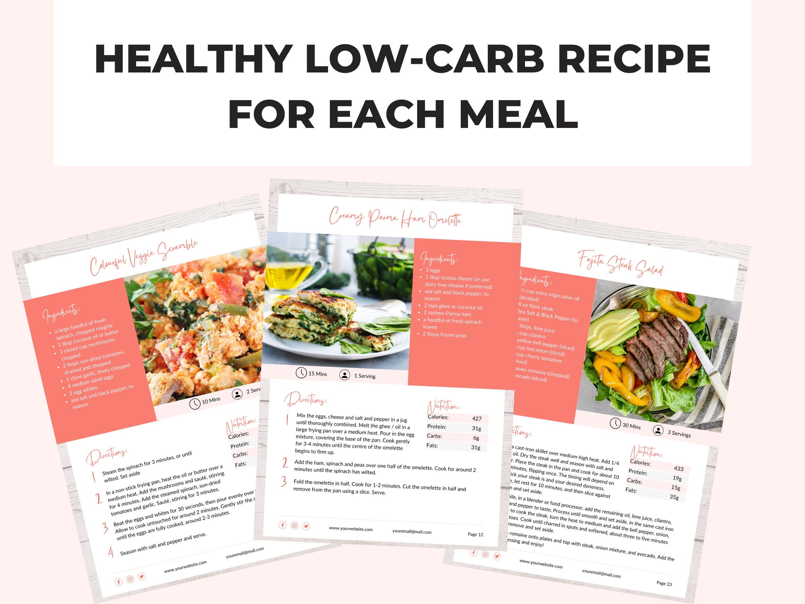healthy low carb recipes in this keto meal plan template