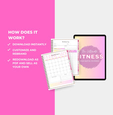 instructions on how to access the fitness workout planner template, PLR digital product