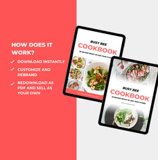 instructions on how to access the canva cookbok template, plr digital product