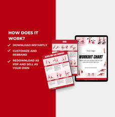 instructions on how to download the Workout Chart, PLR Digital Product, Canva eBook Template