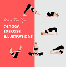 74 Yoga Exercise Illustrations in PNG, Exercise Clipart, Fitness Clipart