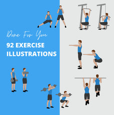 92 Exercise Illustrations in PNG format, Exercise Clipart, Workout Clipart