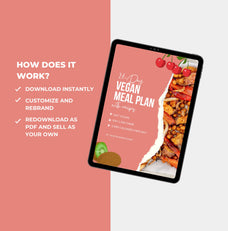 instructions on how to access and download the meal plan template from canva