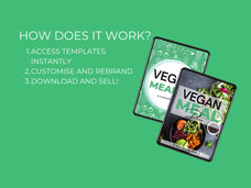 instructions for accessing vegan meal plan template, plr digital product