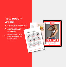 instructions on how to access the fat loss guide, Canva eBook template, PLR digital product