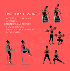 instructions on how to access the exercise illustrations, workout clipart