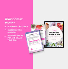 instructions on how to access the smoothie detox plan and customize in canva