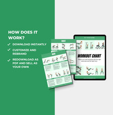 instructions on how to access this Green Workout Chart, PLR Digital Product, Canva eBook Template
