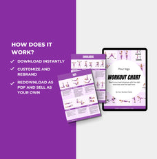 Purple Workout Chart, PLR Digital Product, Canva eBook Template