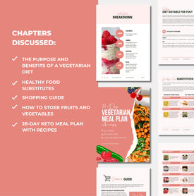 list of done-for-you chapters found in this vegetarian meal plan template, plr digital product