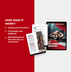 instructions on how to access this HIIT guide, canva eBook template, PLR digital product