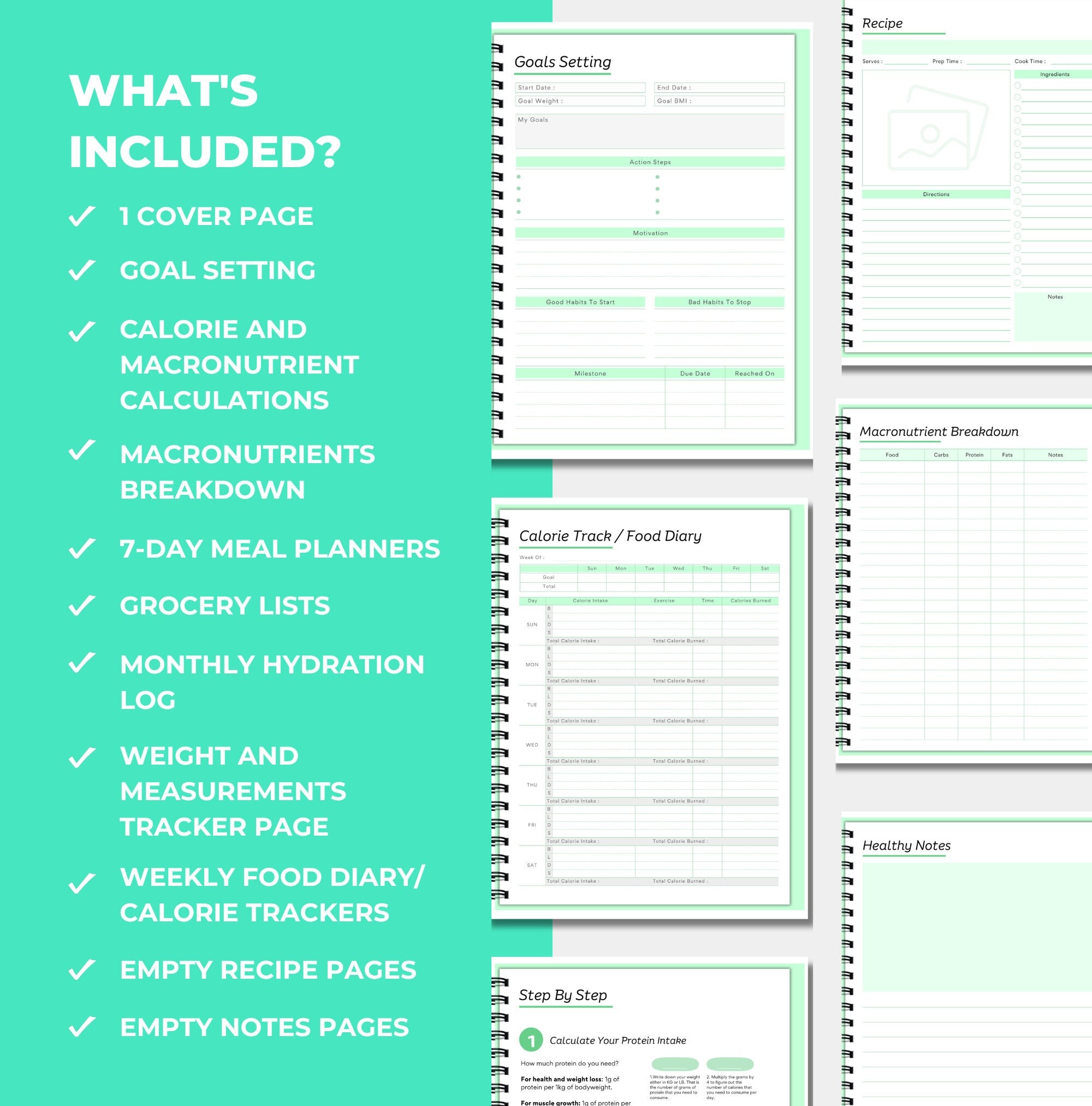 pages and planner pages included with this canva planner template, PLR digital product