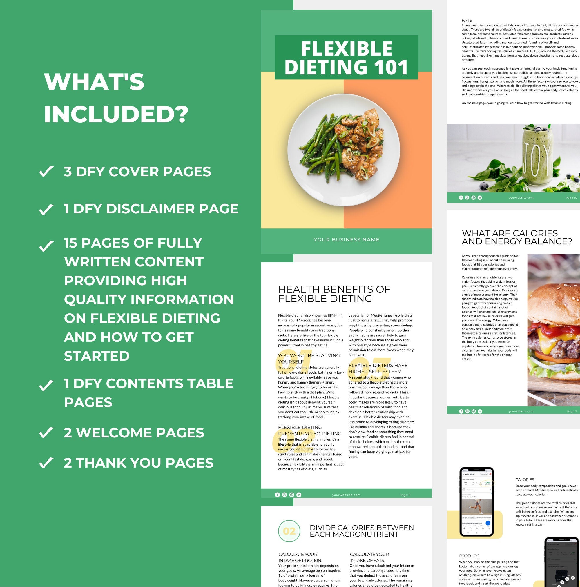 pages included with this canva eBook template, plr digital product