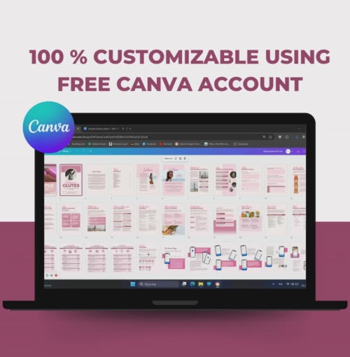 Ultimate Guide to Building Glutes, PLR Digital Product, Canva eBook Template