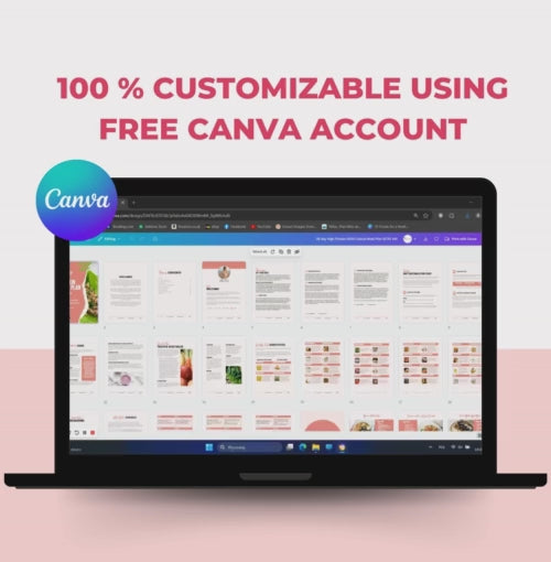 28-Day High Protein Meal Plan, PLR Digital Product, Canva Meal Plan Template