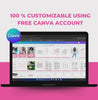 preview of the whole 8-Week Weight Loss Program, PLR Digital Product, Canva Template