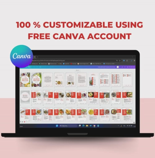 14-day Meal Plan Template, 2,000 calories, PLR Digital Product