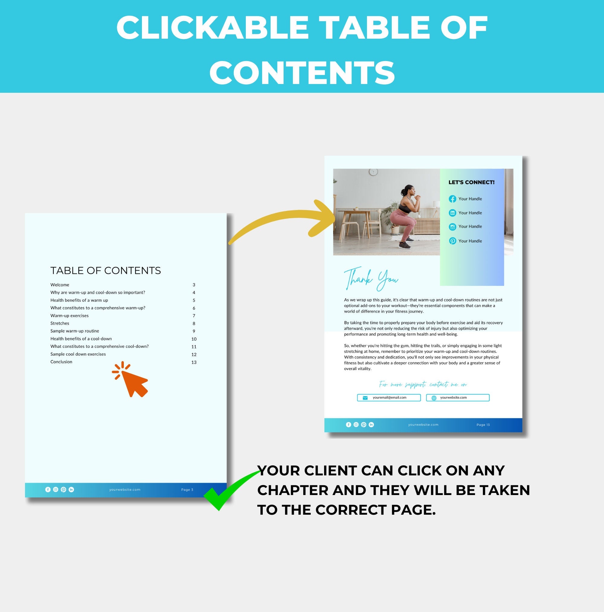 preview of clickable table of contents and how it works