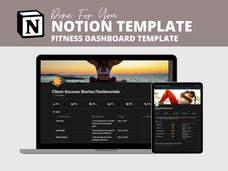 preview of different pages found in this notion template