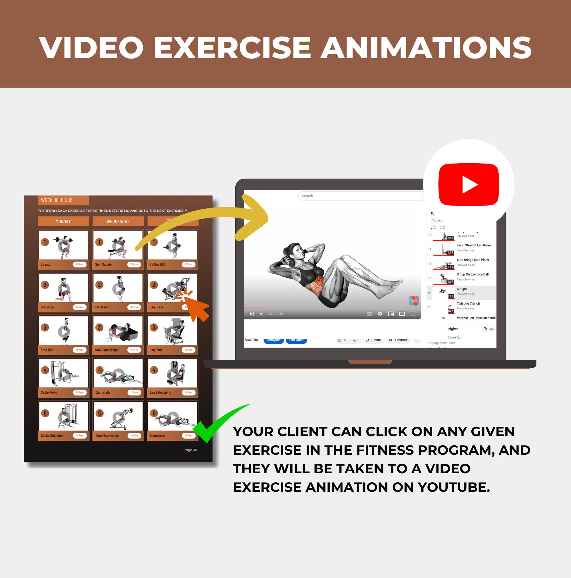 preview of exercise animations that come with this PLR digital product