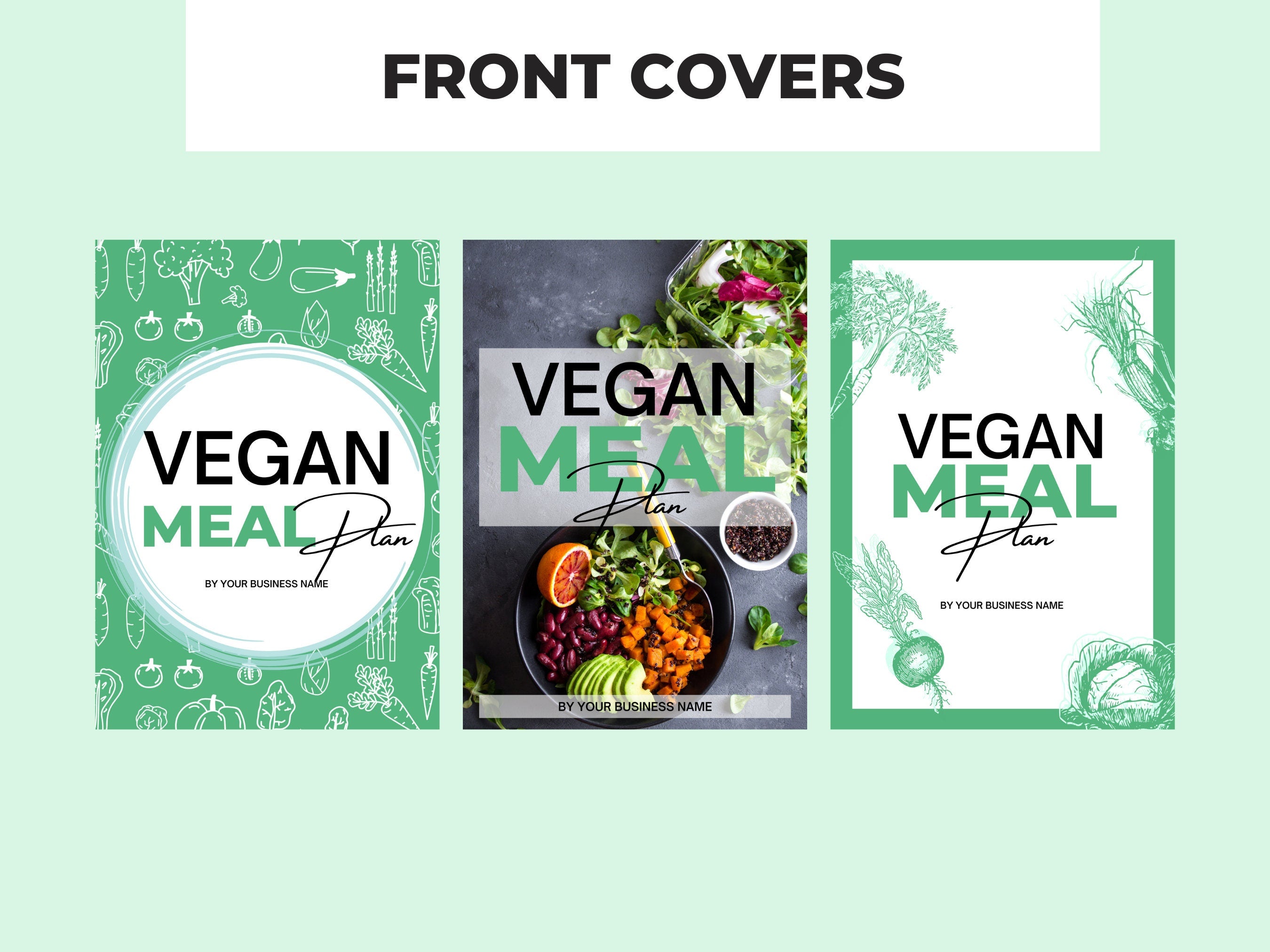 preview of front cover designs included in this plr digital product