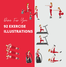 92 Exercise Illustrations in PNG format, Fitness Clipart