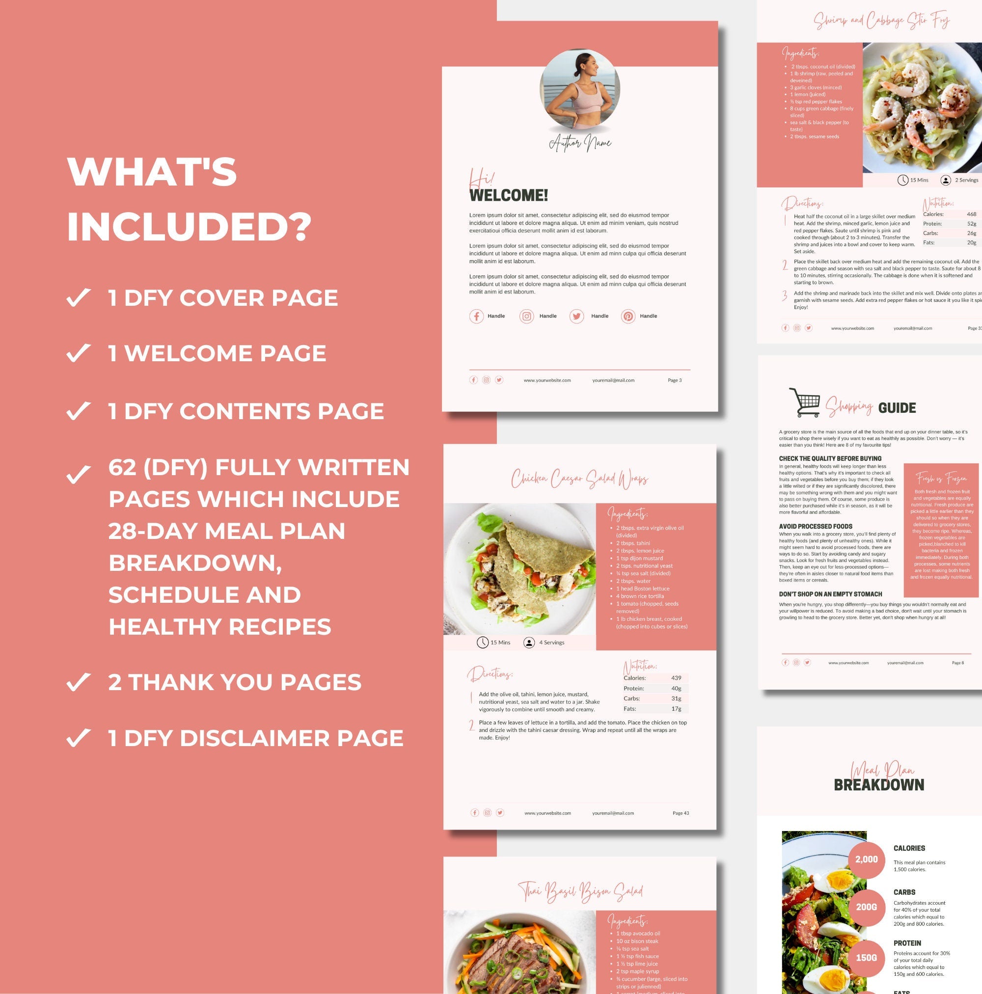 what's included in this high protein meal pan template,